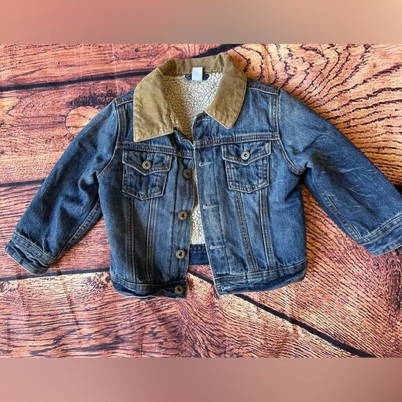 Baby Gap‎ Sherpa Lined Corduroy Trim Denim Trucker Jacket 2 Years  Blue J… - Picture 1 of 9